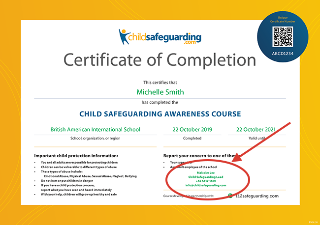 ChildSafeguarding.com Reporting Certificate