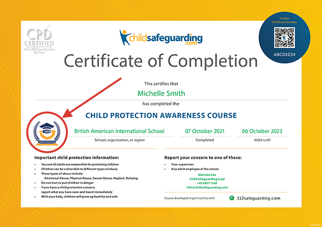 ChildSafeguarding.com Reporting Certificate