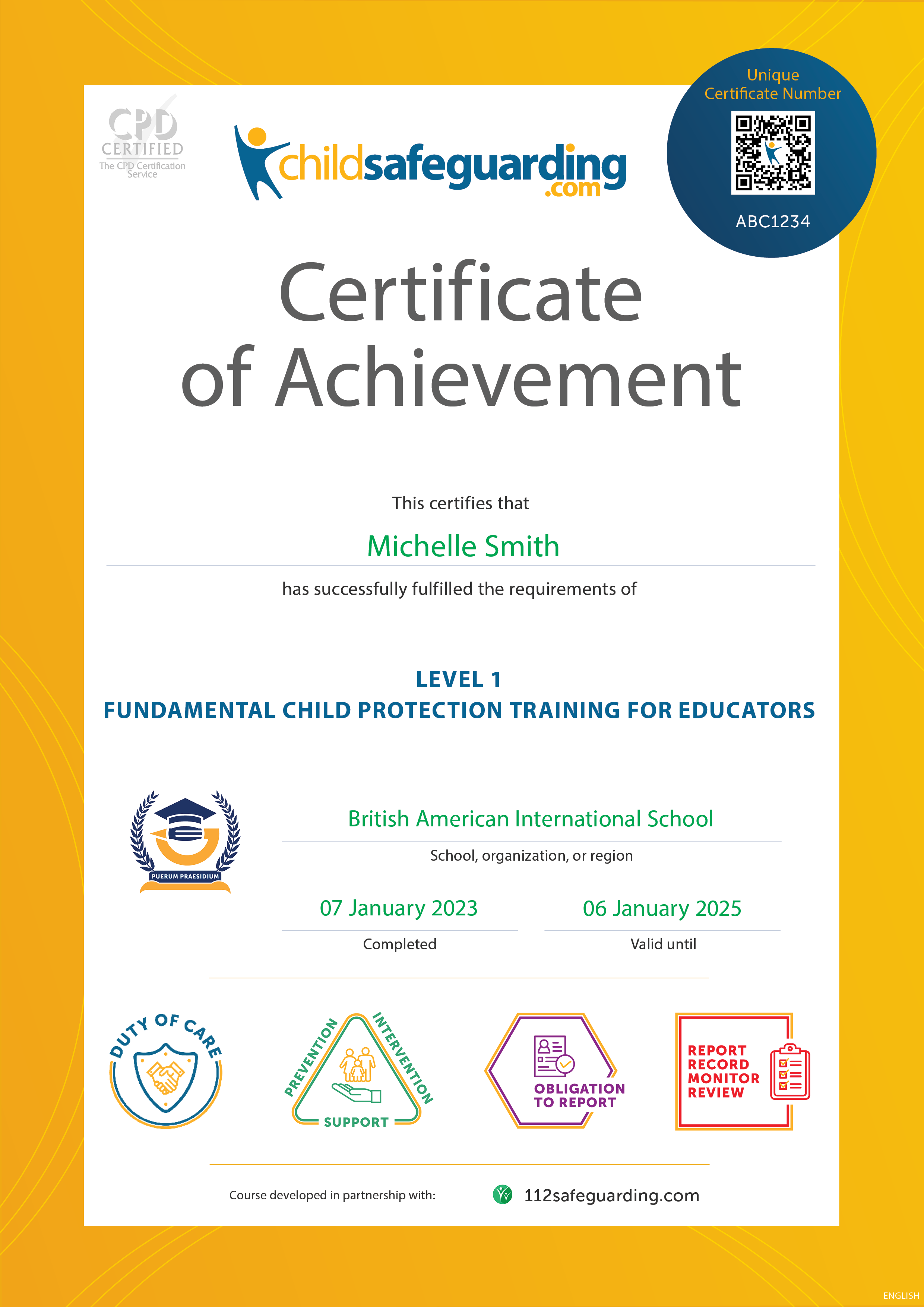 Level 1 Fundamental Child Protection Training for Educators Lil
